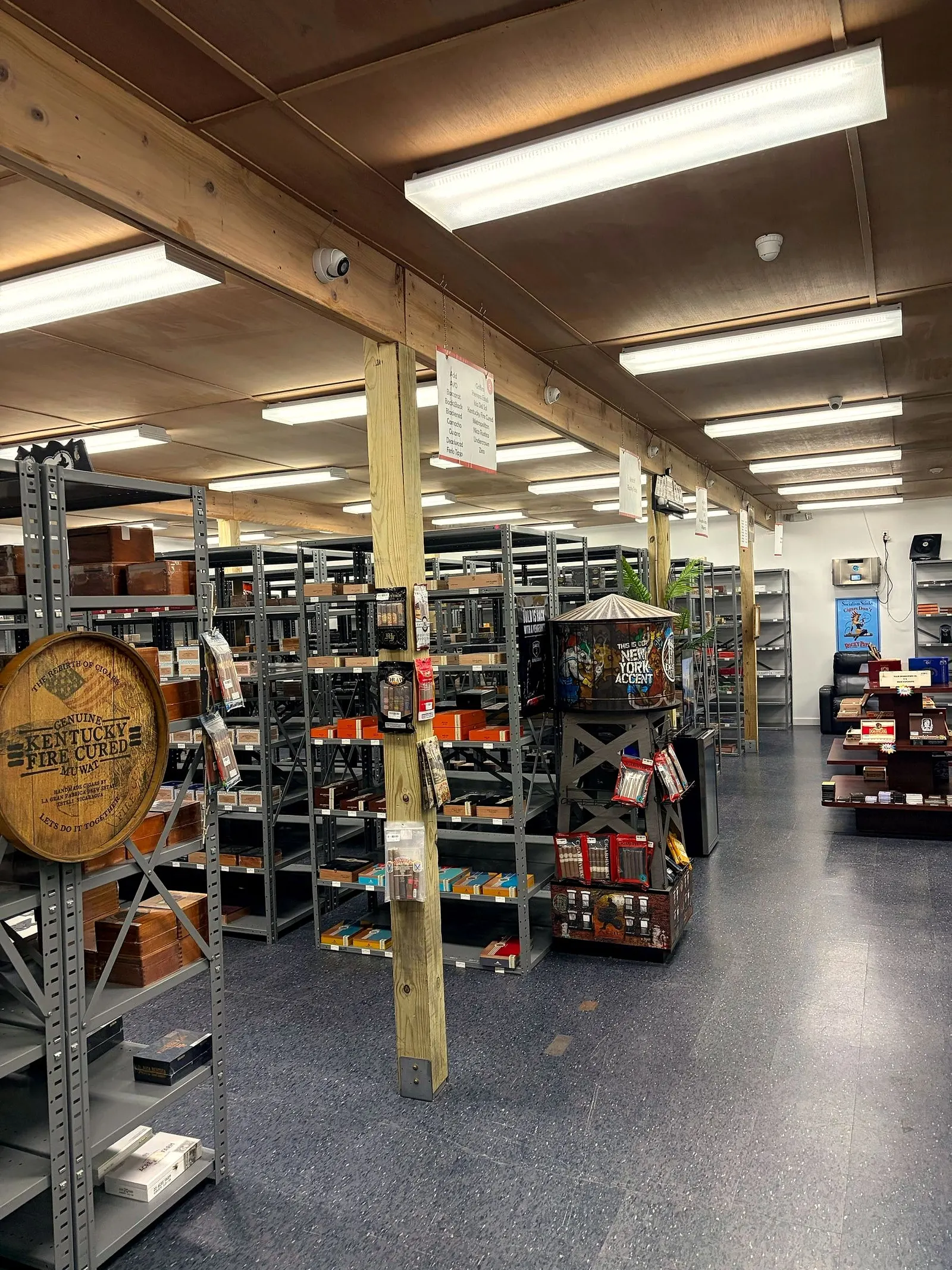 Aisles of cigars at Smoker's Zone